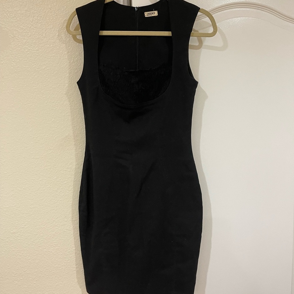 L’agence black fitted cocktail dress